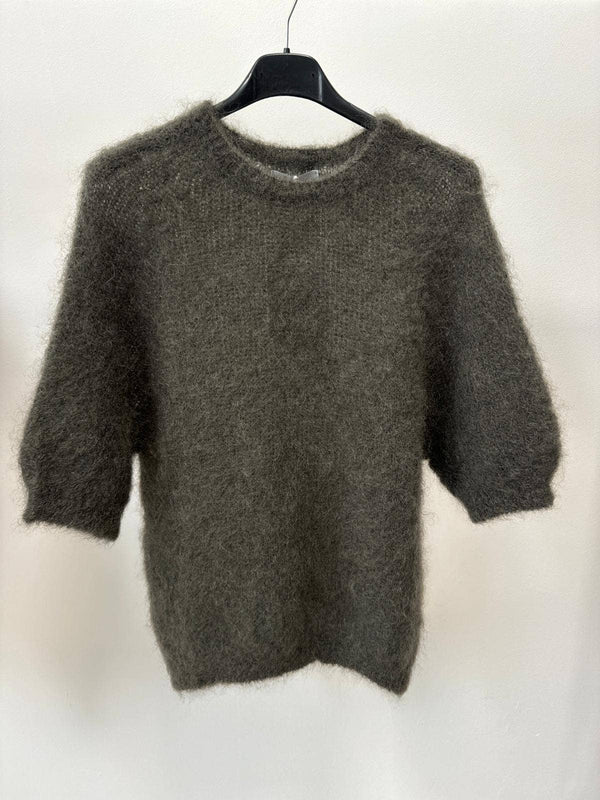 80% kid mohair sweater 3011: Chocolate-Blue Hand Home