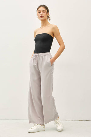 TENCEL WIDE LEG PANTS-Blue Hand Home