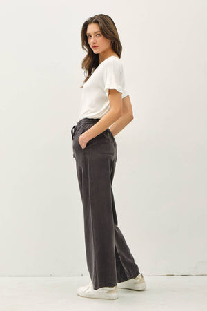 TENCEL WIDE LEG PANTS-Blue Hand Home