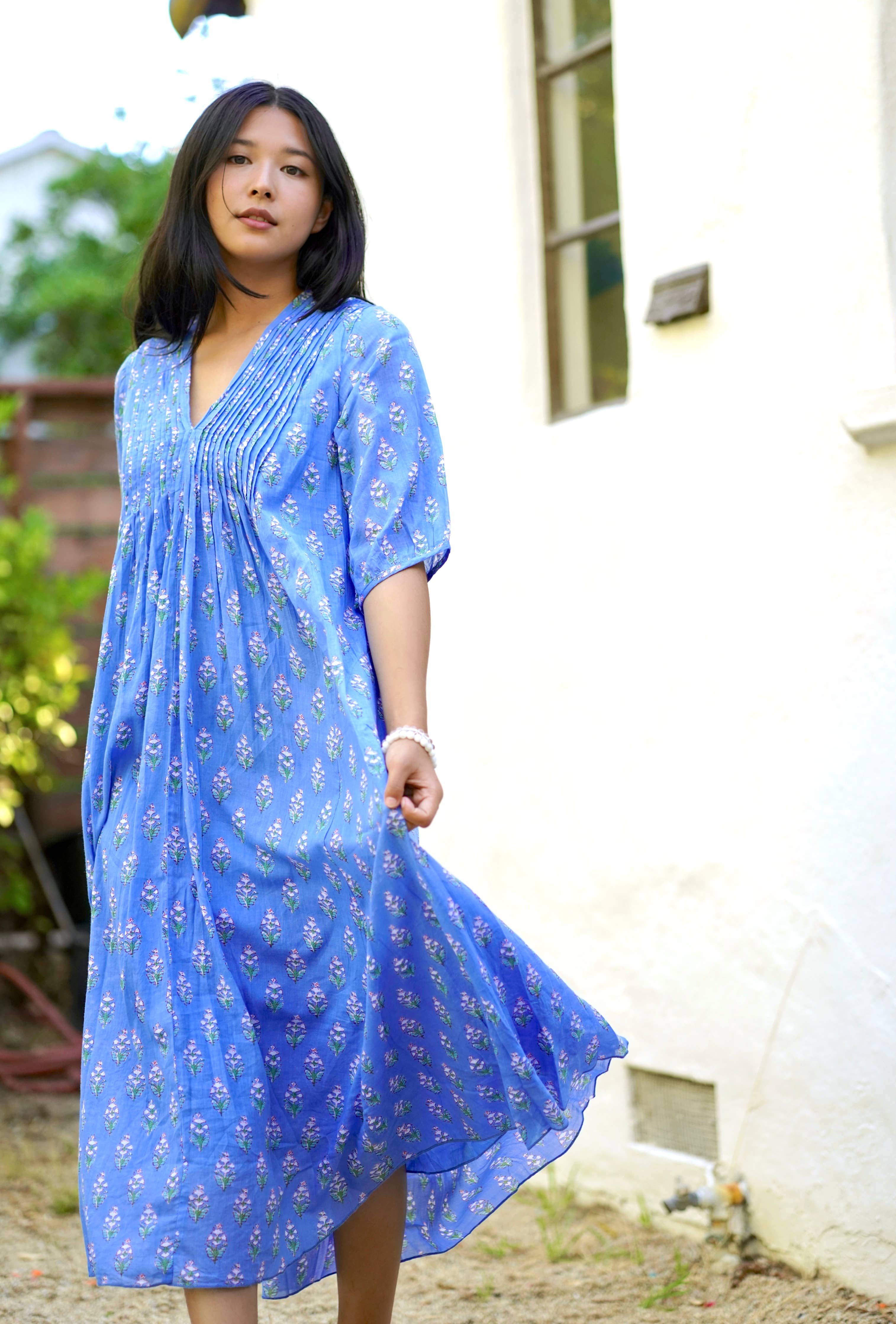 Skye Dress Floral Blue Green, Blue Green / Small