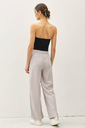 TENCEL WIDE LEG PANTS-Blue Hand Home
