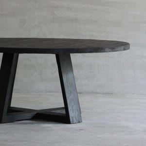 Reclaimed Elm Round Dining Table - X Base-Blue Hand Home