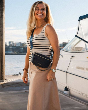 Halsey Sling Bag - Navy-Blue Hand Home