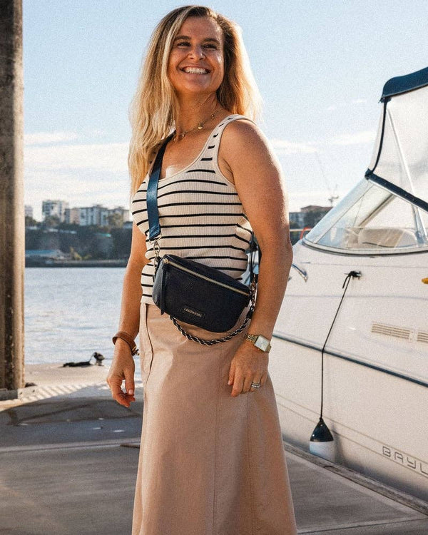 Halsey Sling Bag - Navy-Blue Hand Home