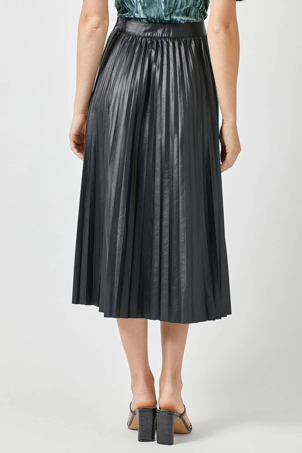 60289 Leather Pleating Skirt-Blue Hand Home