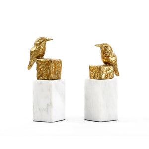 Finch Statue / Gold Leaf-Villa & House-Blue Hand Home
