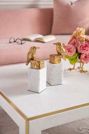 Finch Statue / Gold Leaf-Villa & House-Blue Hand Home