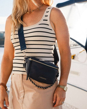 Halsey Sling Bag - Navy-Blue Hand Home