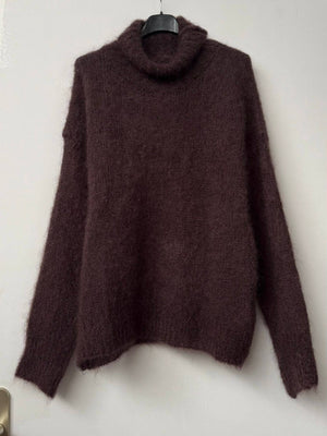 80% kid mohair sweater 3026: Gris foncé-Blue Hand Home