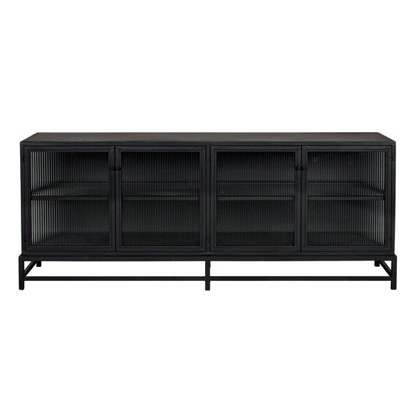 Chandler 4 Door Sideboard, Black Steel-Noir Furniture-Blue Hand Home