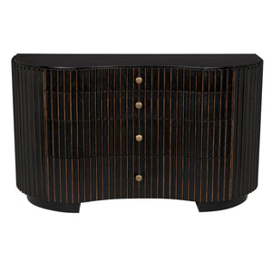 Irene Dresser, Hand Rubbed Black with Light Brown Trim-Noir Furniture-Blue Hand Home
