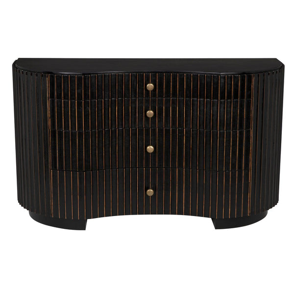 Irene Dresser, Hand Rubbed Black with Light Brown Trim-Noir Furniture-Blue Hand Home