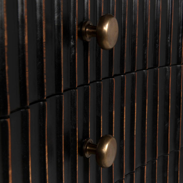 Irene Dresser, Hand Rubbed Black with Light Brown Trim-Noir Furniture-Blue Hand Home