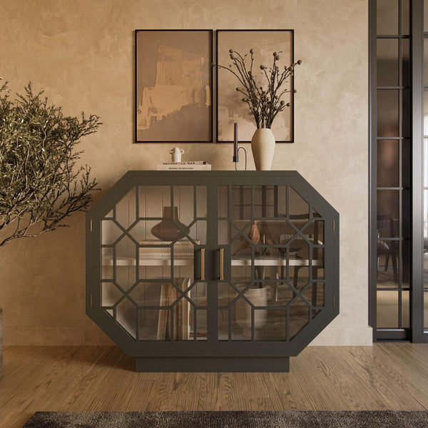 Little Hampton Glass Display Cabinet-Blue Hand Home