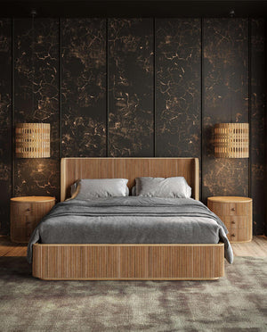 Kraton Rounded Bed King-Blue Hand Home