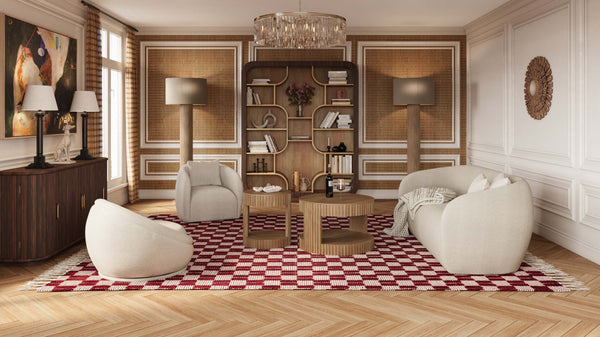 Kraton Round Small Side Table-Blue Hand Home