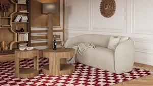 Kraton Round Small Side Table-Blue Hand Home