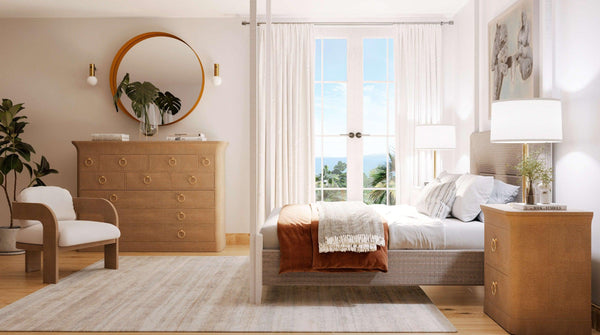 Large Claremont Linen Wrapped Dresser-Blue Hand Home