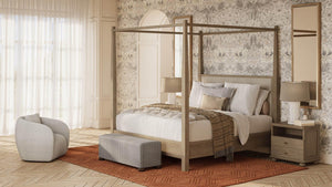 Luna Canopy Bed King-Blue Hand Home