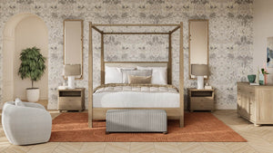 Luna Canopy Bed King-Blue Hand Home