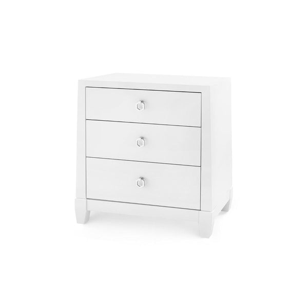 Madison 3-Drawer Side Table / Chiffon White-Blue Hand Home