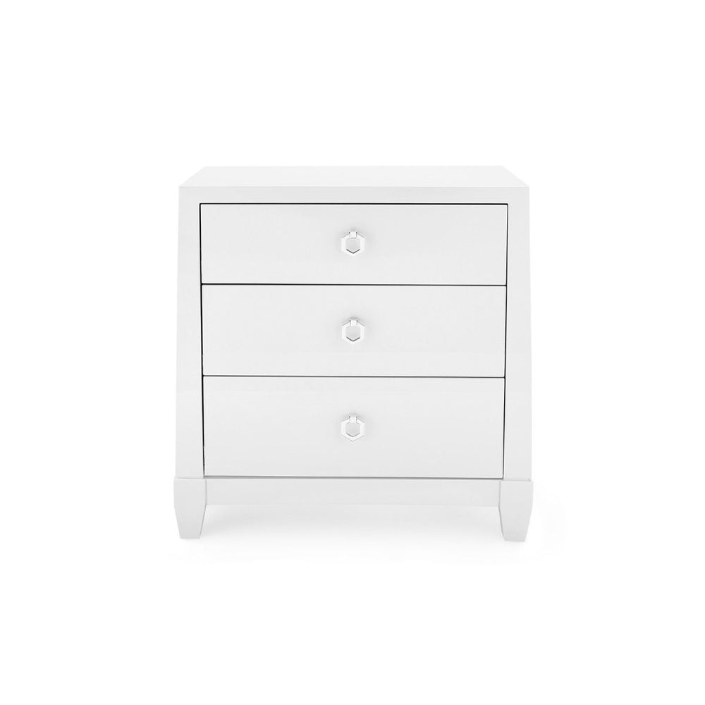 Madison 3-Drawer Side Table / Chiffon White-Blue Hand Home