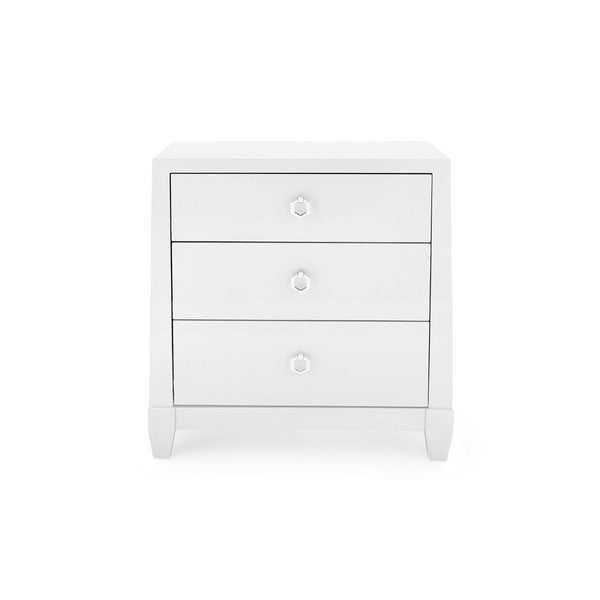 Madison 3-Drawer Side Table / Chiffon White-Blue Hand Home