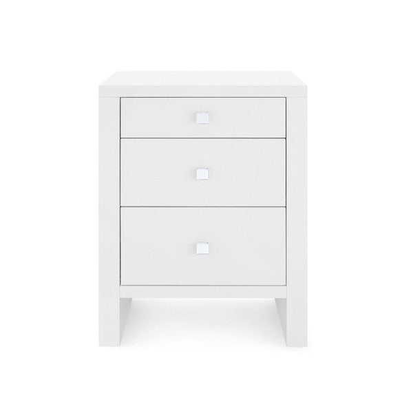 Morgan 3-Drawer Side Table / Chiffon White-Villa & House-Blue Hand Home