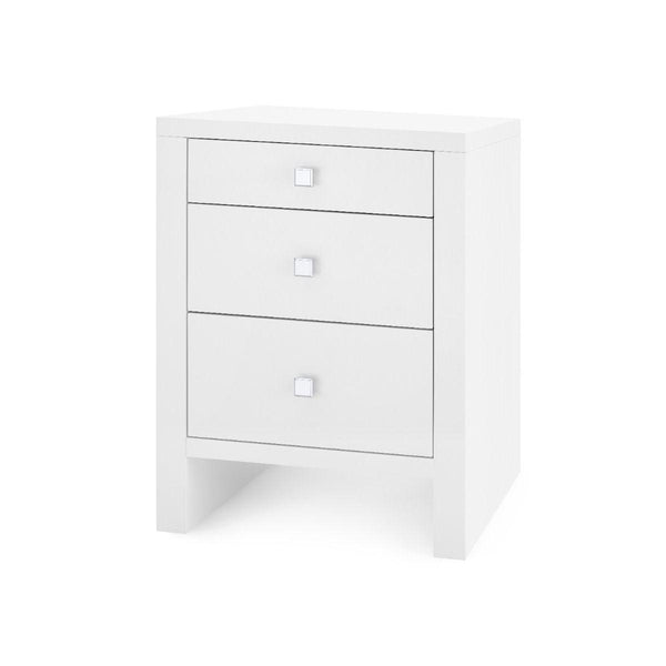 Morgan 3-Drawer Side Table / Chiffon White-Villa & House-Blue Hand Home