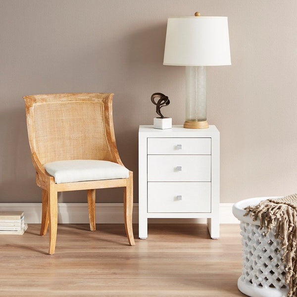 Morgan 3-Drawer Side Table / Chiffon White-Villa & House-Blue Hand Home