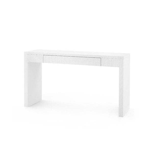Morgan Large Grasscloth Console Table / Chiffon White-Villa & House-Blue Hand Home