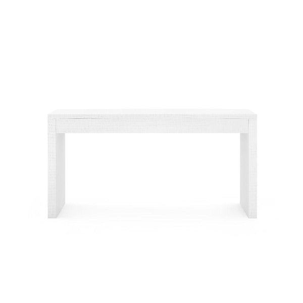 Morgan Large Grasscloth Console Table / Chiffon White-Villa & House-Blue Hand Home