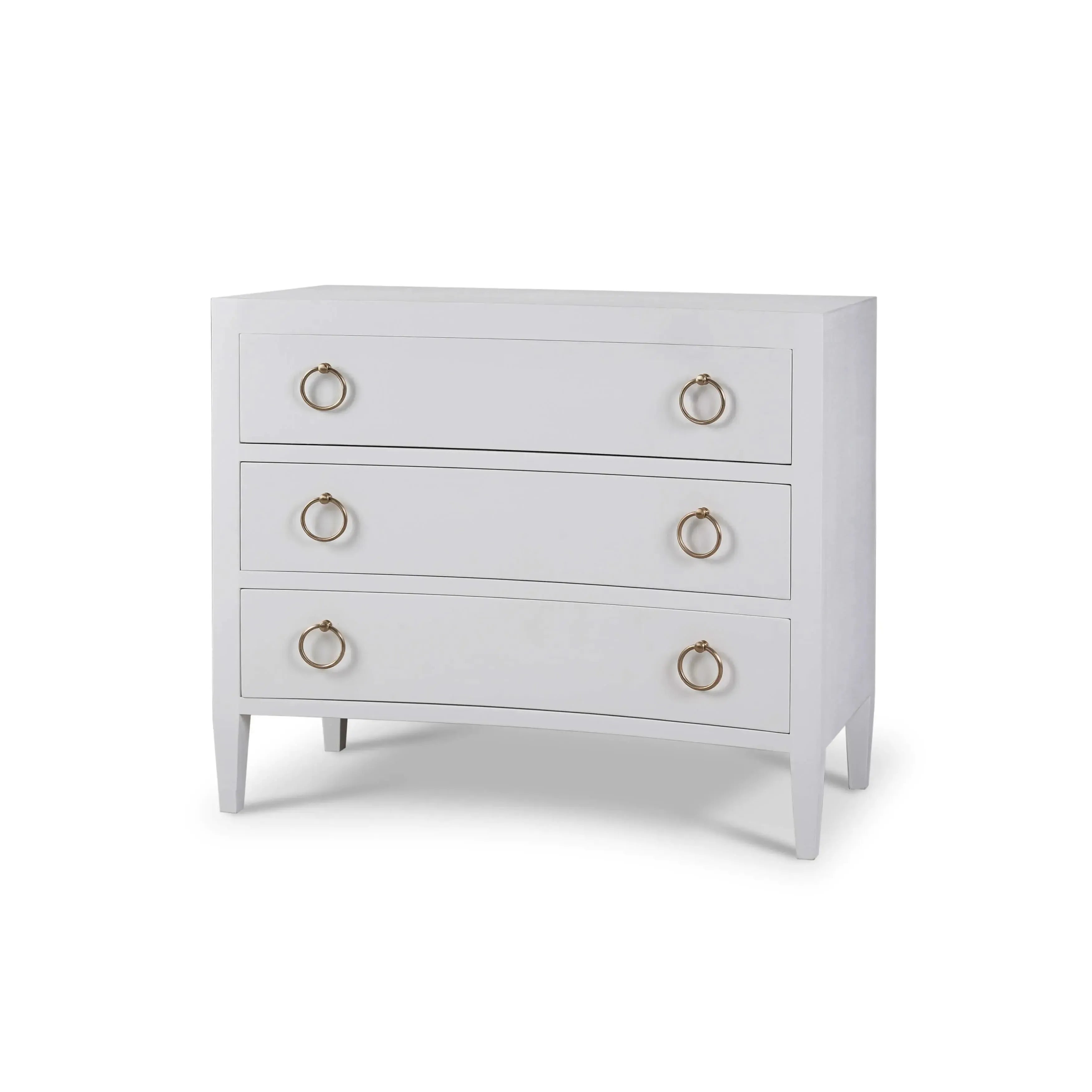 Mornington Linen Wrapped 3 Drawer Dresser in True White