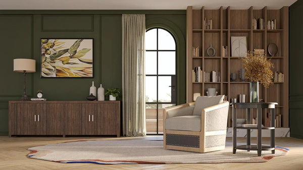 Luna Round 3 Tier Side Table In Batavia Black-Blue Hand Home