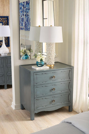 Sara 3-Drawer End Table-Blue Hand Home