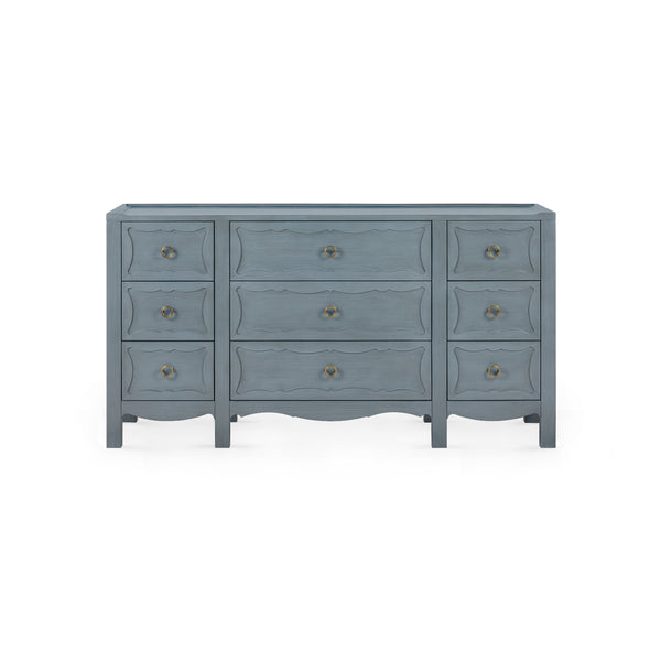Sara Extra Large 9-Drawer Cabinet-Blue Hand Home