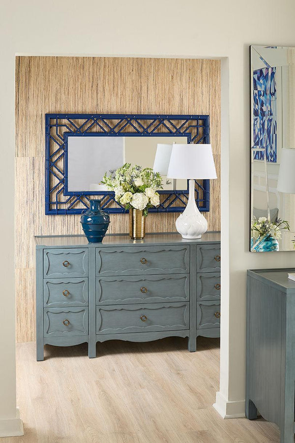 Sara Extra Large 9-Drawer Cabinet-Blue Hand Home