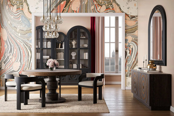 Beatnik Two Door Sideboard In Java Brown-Blue Hand Home