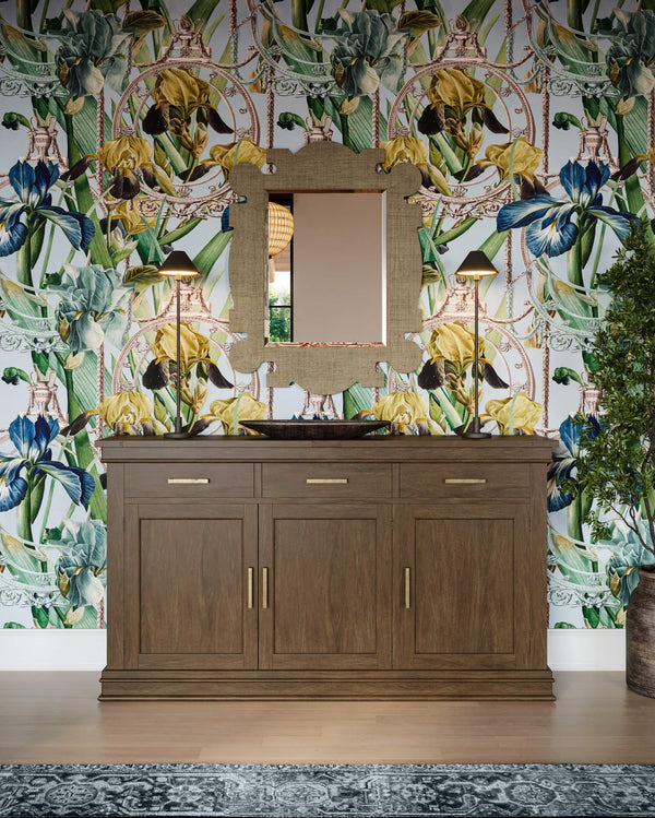 Williamson Sideboard W/ 3 Doors In Straw Wash-Blue Hand Home