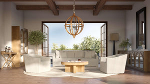 Vannes 4 Door Sideboard w/ Glass Shelves and LED lights-Blue Hand Home