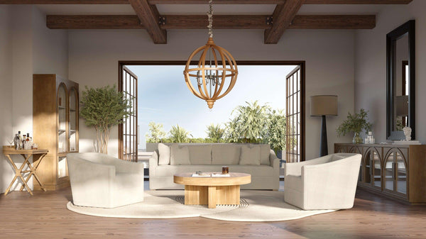 Vannes 4 Door Sideboard w/ Glass Shelves and LED lights-Blue Hand Home