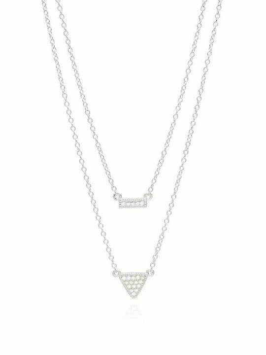 Anna Beck Reversible Petite Bar and Triangle	Double Necklace, 16-18