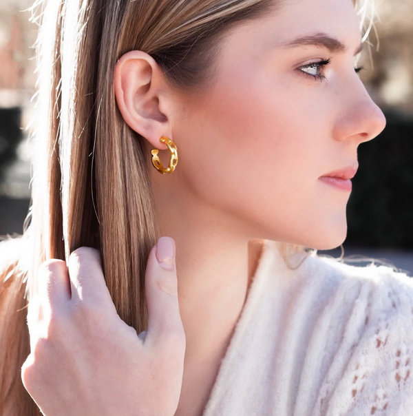 Mini Chain Hoops-Susan Shaw Jewelry-Blue Hand Home