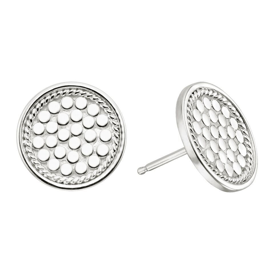 Anna Beck Circle Stud Earrings - Silver-Anna Beck Jewelry-Blue Hand Home
