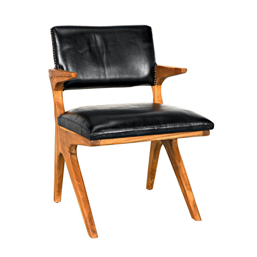 Dolores Chair, Teak with Leather-Noir Furniture-Blue Hand Home