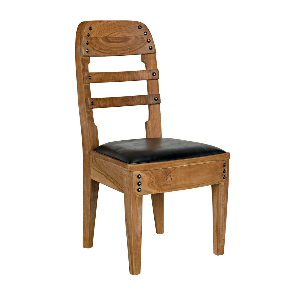 Laila Chair, Teak with Leather-Noir Furniture-Blue Hand Home