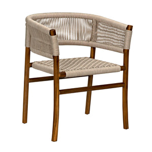 Conrad Chair, Teak with Woven Rope-Noir Furniture-Blue Hand Home