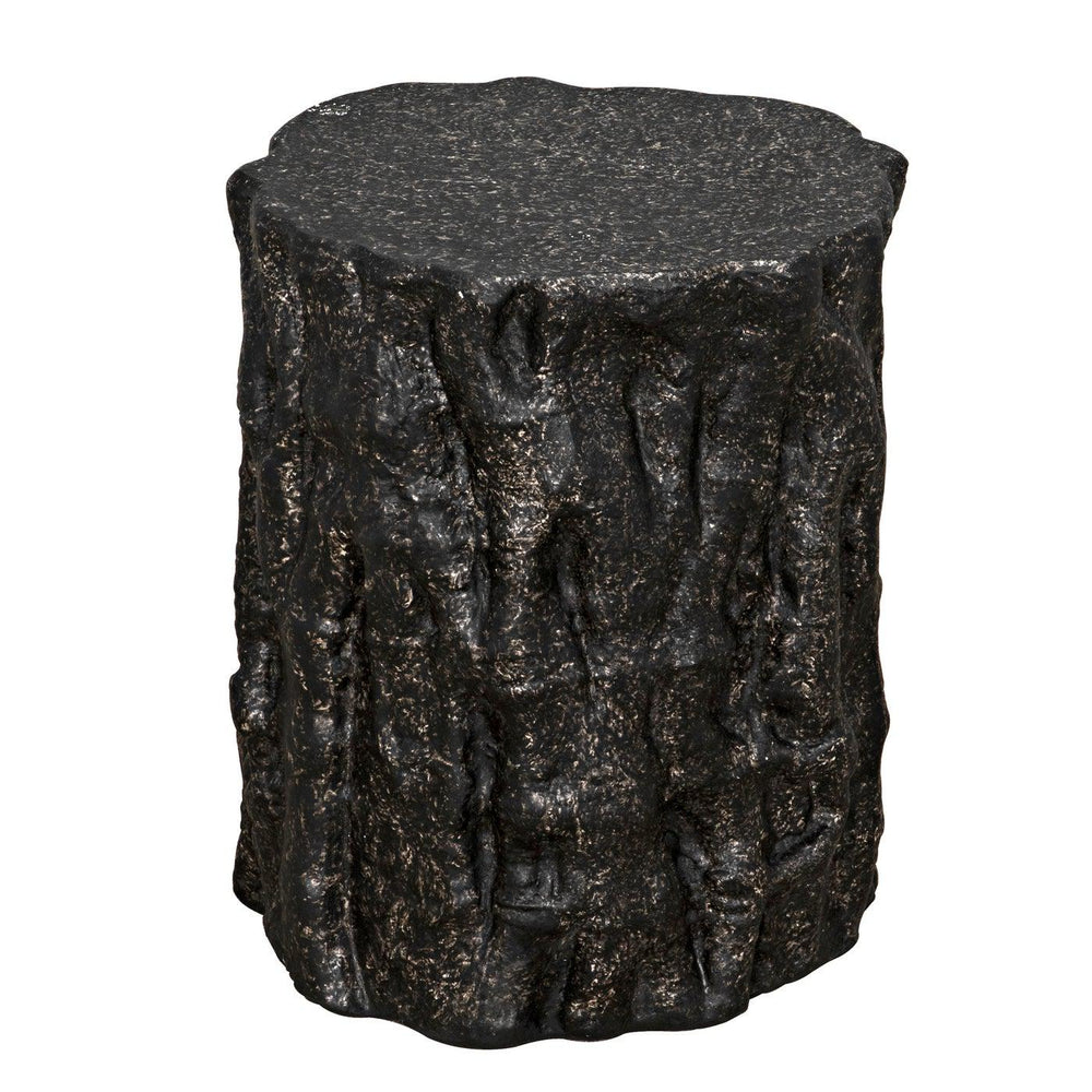 Damono Stool/Side Table, Black Fiber Cement-Noir Furniture-Blue Hand Home