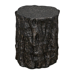 Damono Stool/Side Table, Black Fiber Cement-Noir Furniture-Blue Hand Home