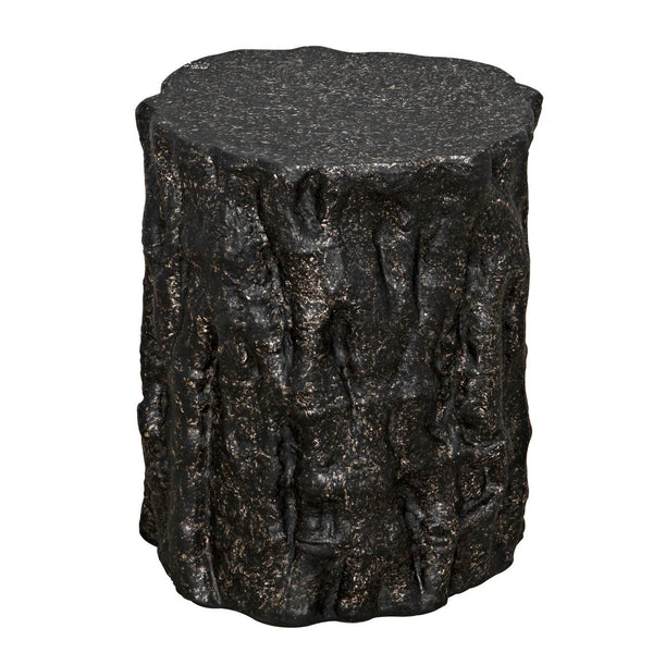 Damono Stool/Side Table, Black Fiber Cement-Noir Furniture-Blue Hand Home